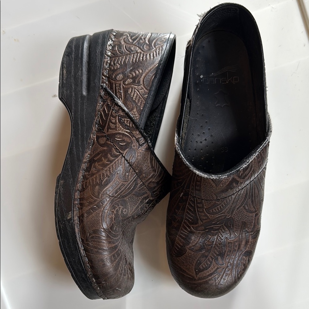 Dansko Brown Leather Slip-On Loafers